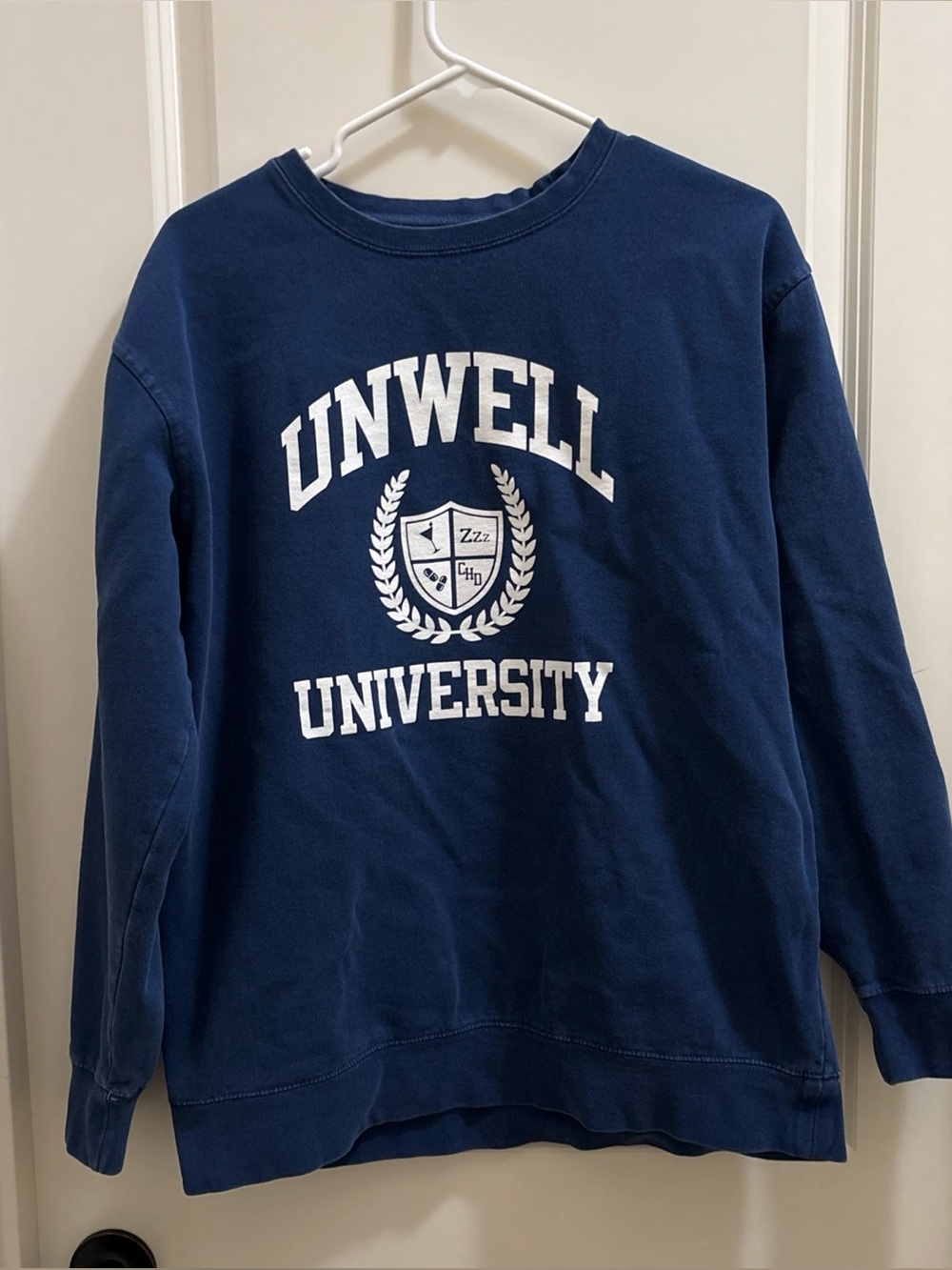 Unwell University Size Large  Pullover Sweatshirt Blue Call Her Daddy Podcast